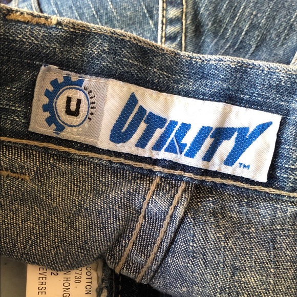 NEW Utility‎ Wide Leg Jeans Dark Wash Size 12 Boy Size 26 Women High Waist - Picture 7 of 9